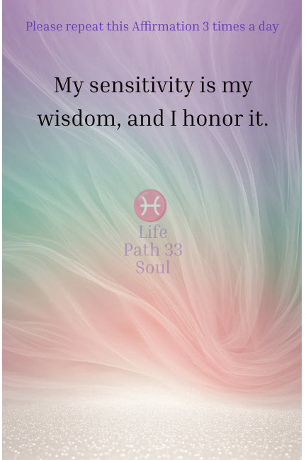 Zodiac Soul Series Journal – Daily affirmation page for Life Path 33 Soul