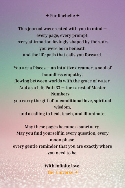 Zodiac Soul Series Journal – Personalized letter from the Universe for Pisces Life Path 33
